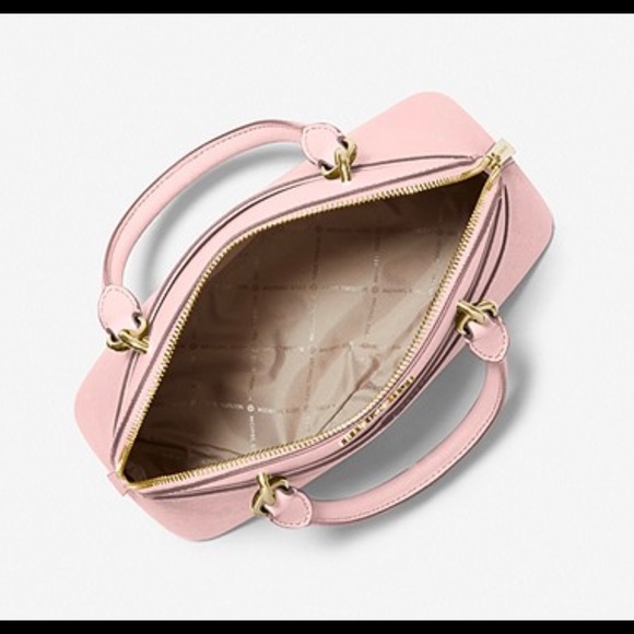 Michael Kors Medium Jet Set Saffiano Leather Dome Satchel in Blush - Picture 2 of 16